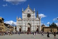 Florence, Tuscany, Italy, June 2020, facade and square of Santa Croce