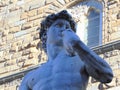 Florence Tuscany Italy. The statue of David by Michelangelo,standing outdoors in the Piazza della Signoria Royalty Free Stock Photo