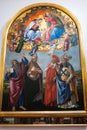 Coronation of the Virgin with angels painting in the Uffizi gallery in Florence on October