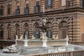 Palazzo Pitti and the fountain in Boboli Gardens Florence on October 20, 2019 Royalty Free Stock Photo