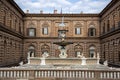 Palazzo Pitti and the fountain in Boboli Gardens Florence on October 20, 2019 Royalty Free Stock Photo