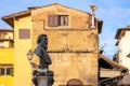 Statue of Benvenuto Cellini on Ponte Vecchio bridge in Florence on October 18, 2019 Royalty Free Stock Photo