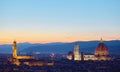 Florence Tuscany Italy. Panorama Sunset view at Duomo Santa Royalty Free Stock Photo