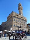 Florence Tuscany Italy. View on Square of Signoria and tower of Arnolfo Royalty Free Stock Photo