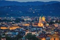 Florence, Tuscany - Night scenery with city lights, Renaissance architecture in Italy Royalty Free Stock Photo