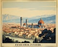 Florence Viewed From Michelangelo Hill Tuscany Region Italy is a poster.
