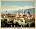 Florence Viewed From Michelangelo Hill Tuscany Region Italy is a poster.