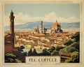 Florence Viewed From Michelangelo Hill Tuscany Region Italy is a poster.