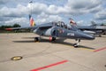 Belgian Air Force Alpha Jet training jet plane on the tarmac of Florennes Airbase