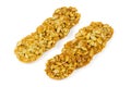 Florentine biscuits in a rows on white background Royalty Free Stock Photo