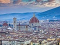 Florentine Panorama under Cloudy Skies Royalty Free Stock Photo