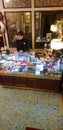 Florian cafe vintage coffee caffe shop in venice innwinter time around christmas with macarons and cappuccino coffee