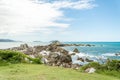 Sea and rocky region in Florianopolis, Brazil.