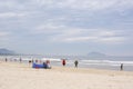 FLORIANOPOLIS, BRAZIL - JANUARY 22, 2023 : the beach Praia da Barra da Lagoa in Florianopolis, Brazil