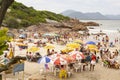 FLORIANOPOLIS, BRAZIL - JANUARY 22, 2023 : the beach Prainha da Lagoa in Florianopolis, Brazil