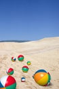 Florianopolis dunes and beach balls Royalty Free Stock Photo