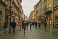 Florianska street and St. Florian`s Gate at the background, KrakÃÂ³w.