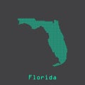 Florida abstract dots state map. Dotted style.