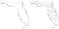 Florida administrative map, Florida outline and solid map set - illustration version Royalty Free Stock Photo