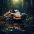 Ai Generated illustration Wildlife Concept of Florida Alligator