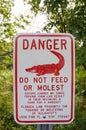 Florida alligator warning sign