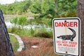 Florida alligator warning sign
