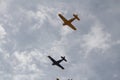 U.S. Navy Propeller Aircraft Flying Over New Smyrna Beach Florida Royalty Free Stock Photo