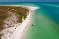 Florida beach. Summer vacation. Panorama of Caladesi island and Honeymoon Island State Park. Blue-turquoise color of salt water. Royalty Free Stock Photo