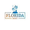 Florida beach vibes t-shirt and apparel vector design, print, typography, poster, emblem with palm trees. Royalty Free Stock Photo