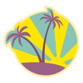 Florida beach vibes t-shirt and apparel vector design, sticker, print, poster, emblem with palm trees and sun Royalty Free Stock Photo