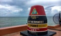 Florida Buoy sign marking the southernmost point on the continental USA and distance to Cuba Royalty Free Stock Photo