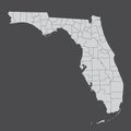 Florida counties map Royalty Free Stock Photo