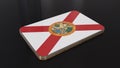 Florida 3D glossy flag object isolated on black background. Royalty Free Stock Photo