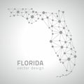 Florida dot grey vector outline triangle perspective modern map