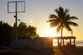 Florida ocean sunset at the dock Royalty Free Stock Photo