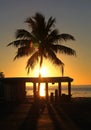 Florida ocean sunset at the dock Royalty Free Stock Photo