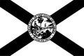 Florida FL State Flag. America. Black and white EPS Vector File