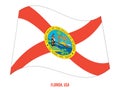 Florida Flag Waving Vector Illustration on White Background. USA State Flag Royalty Free Stock Photo