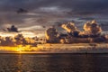 Florida gulf coast sunset after an evening thunderstorm Royalty Free Stock Photo