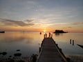 Florida gulf coast sunset fishing pier Royalty Free Stock Photo