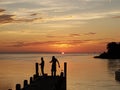 Florida gulf coast sunset fishing pier