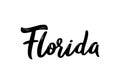 Florida - hand drawn lettering name of USA state.