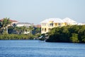 Florida homes on canal Royalty Free Stock Photo