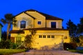 A typical house in Florida at night Royalty Free Stock Photo