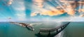 Florida keys broken bridge, turquoise water Royalty Free Stock Photo