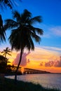 Florida Keys old bridge sunset at Bahia Honda Royalty Free Stock Photo