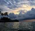 Florida keys sunset with barrel clouds Royalty Free Stock Photo