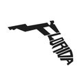 Florida Lettering Print Logo State Vector Emblem