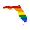 Florida LGBT flag map. Vector illustration Royalty Free Stock Photo