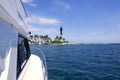 Florida Lighthouse Pompano Beach boats Royalty Free Stock Photo